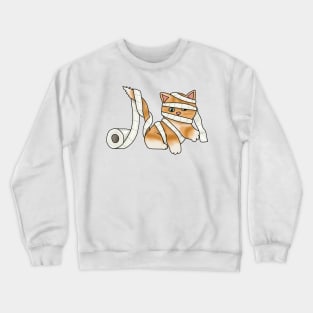 Toilet paper Cat mummy (fluffy orange cat) Crewneck Sweatshirt